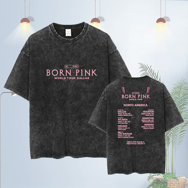 BLACKPINK Born Pink Washed Short-Sleeved Tee