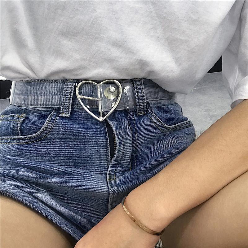 Transparent Love Buckle Belt