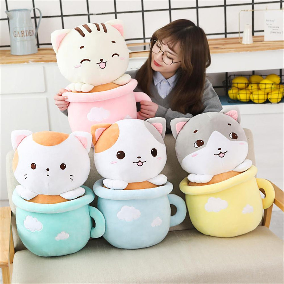 Kitty in Cup Plush & Blanket