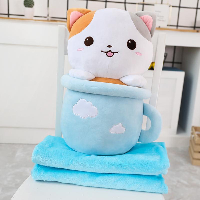 Kitty in Cup Plush & Blanket