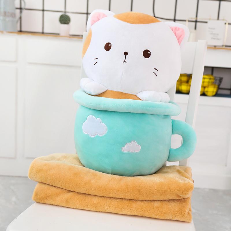 Kitty in Cup Plush & Blanket