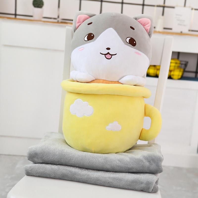 Kitty in Cup Plush & Blanket