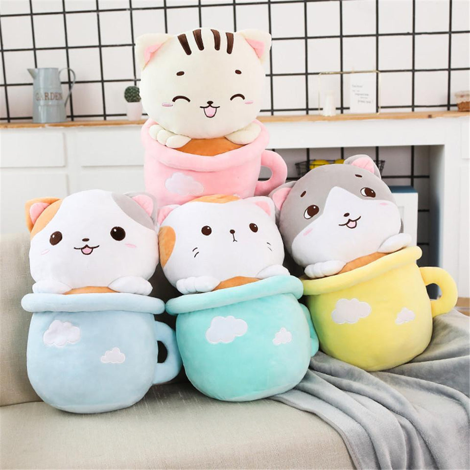 Kitty in Cup Plush & Blanket