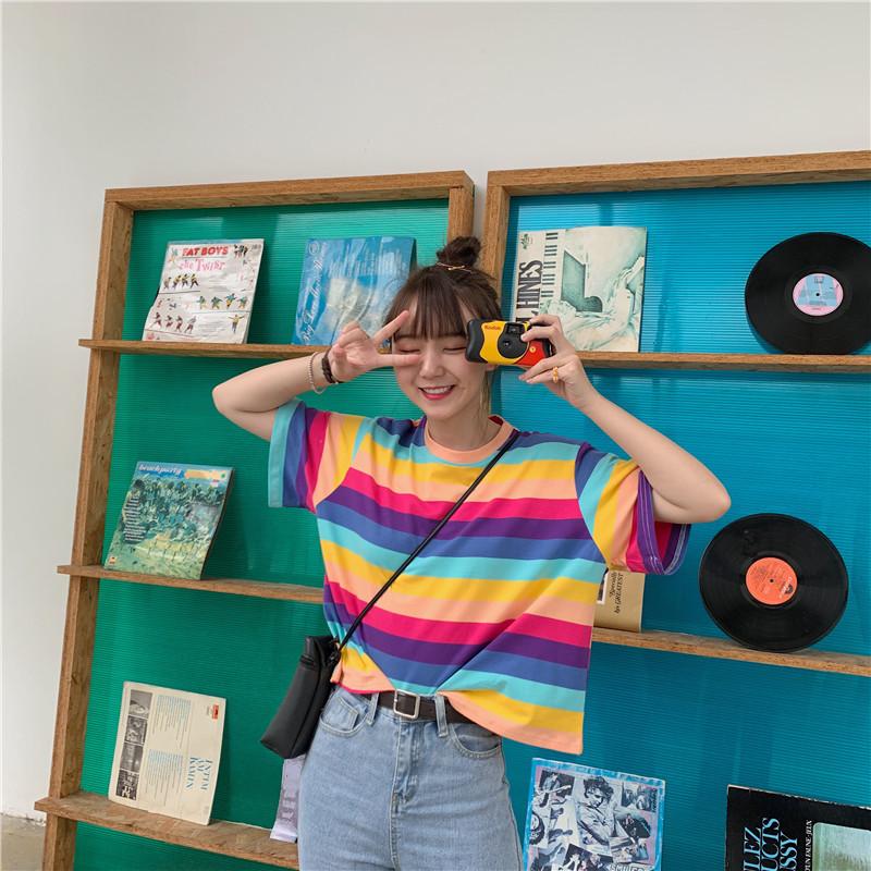 Summer Rainbow Stripes Tee