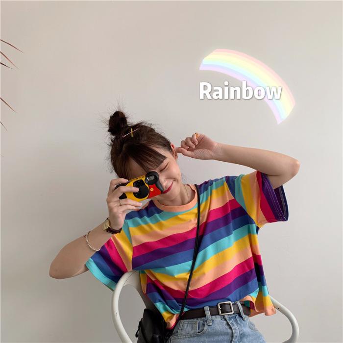 Summer Rainbow Stripes Tee