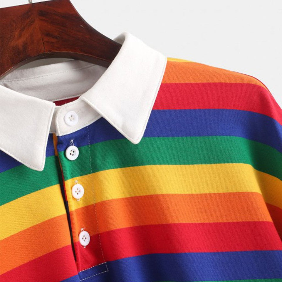 Pastel Vibes Collared Long Sleeve Shirt