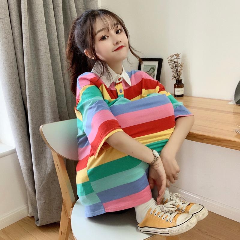 Pastel Vibes Collared Short Sleeve 'Oversized' Shirt