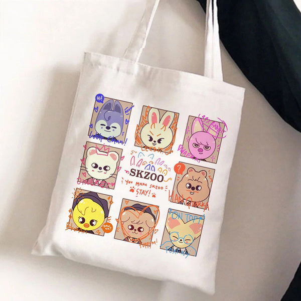 STRAYKIDS X SKZOO Cute Cartoon Canvas Tote Bag