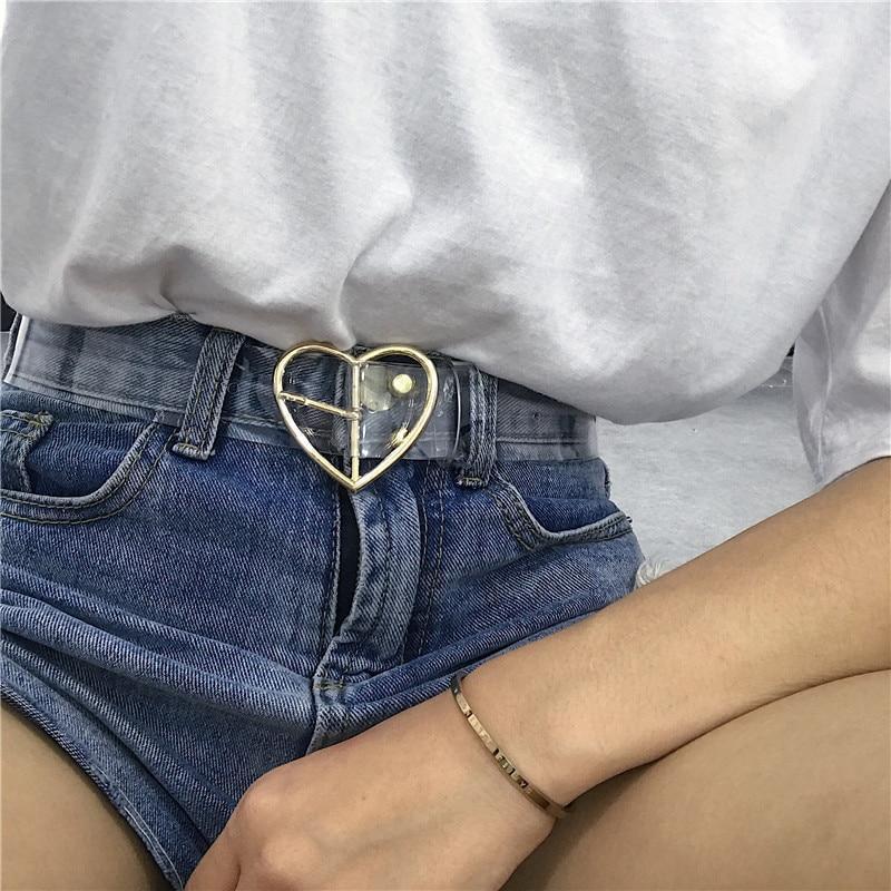 Transparent Love Buckle Belt