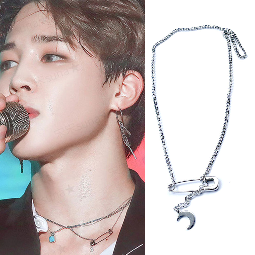 ☆BTS JIMIN着用☆【Viollina】☆Balloon Pendant Necklac.e☆ BTS X JIMIN Silver Safety Pin Necklace – Totemo Kawaii Shop