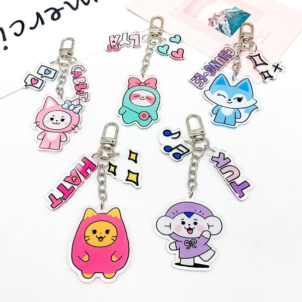 ITZY X WDZY Cartoon Keychain with Kawaii Name