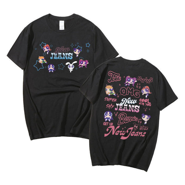 NEWJEANS Powerpuff Girls Printed Cartoon Tee