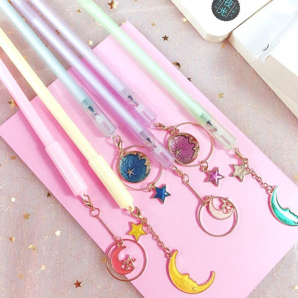 Pastel Moon & Stars Pen Set (Pack of 6)