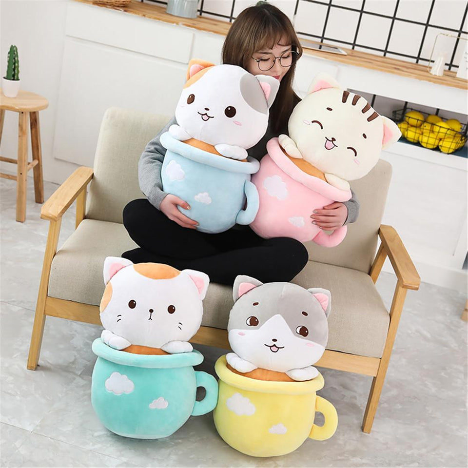 Kitty in Cup Plush & Blanket