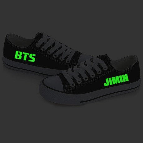 BTS Bias Low Top Glow in Dark Sneakers - Totemo Kawaii Shop