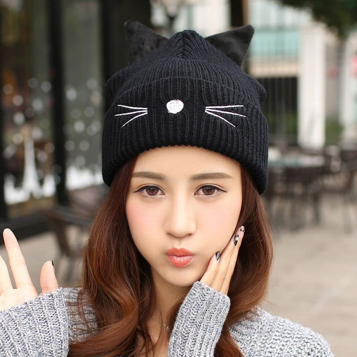 Cat Ears & Whiskers Beanie - Totemo Kawaii Shop