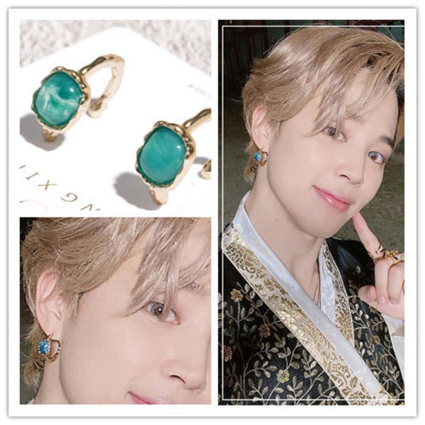 BTS X JIMIN Sapphire Stone Earrings