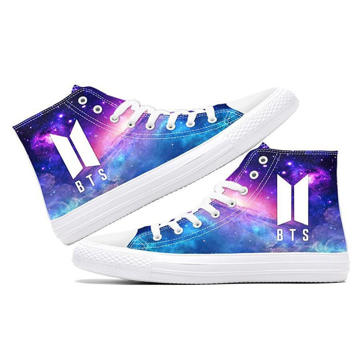 BTS Purple Galaxy Luminous Sneakers - Totemo Kawaii Shop