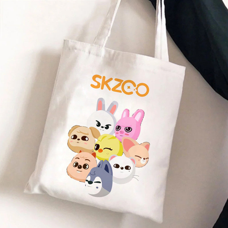 STRAYKIDS X SKZOO Cute Cartoon Canvas Tote Bag – Totemo Kawaii Shop